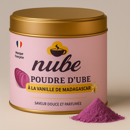Poudre d’Ube à la Vanille de Madagascar – 80g | Nube® | Superaliment Naturel pour Lattes, Gâteaux & Desserts | Saveur Douce et Parfumée