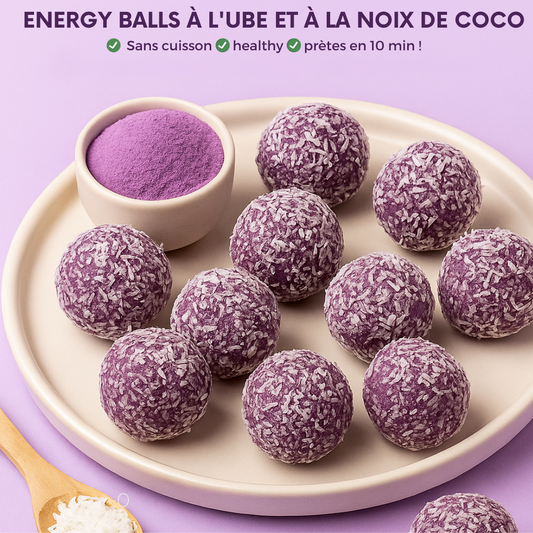 🌸 Energy Balls à l’Ube & Noix de Coco